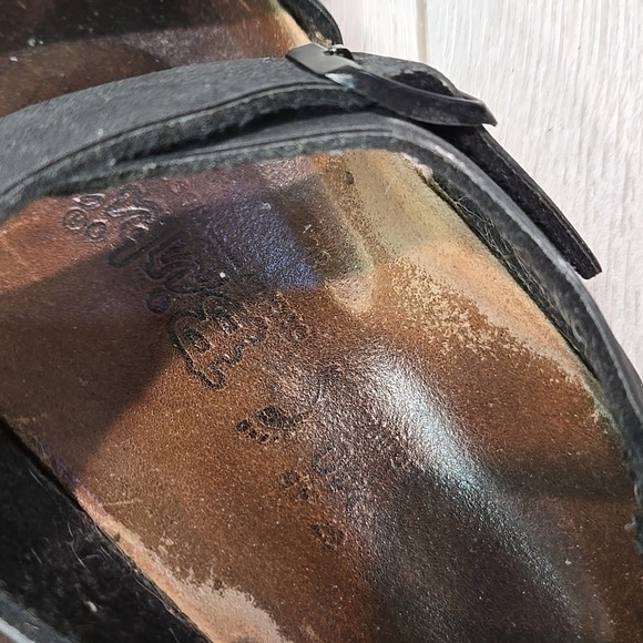 Birkis By Birkenstock Women Ankle Leather Flats Sandals Sz 37/6 Narrow - Picture 10 of 16